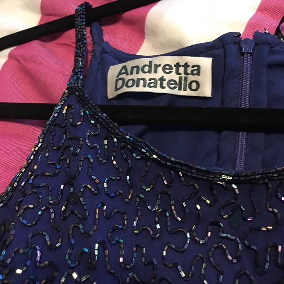 Andretta Donatello Navy Beaded Dress - Picture 4 of 7